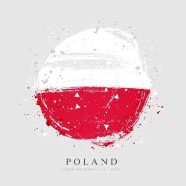 Büyük bir daire şeklinde Lehçe bayrak. Vektör çizimi 