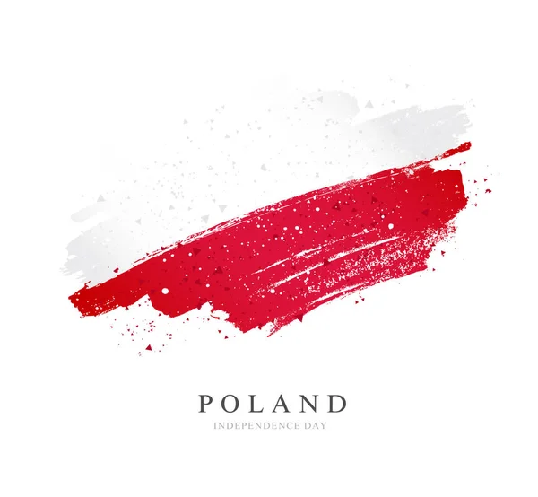 Vlag van Poland. Vector illustratie op witte achtergrond. — Stockvector