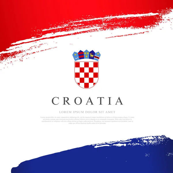 Bandera de Croacia. Ilustración vectorial. Pinceladas. Independencia D — Archivo Imágenes Vectoriales