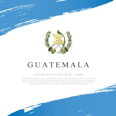 Guatemala bayrağı. Beyaz arka planda vektör çizimi. 