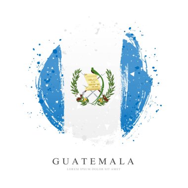 Büyük bir daire şeklinde Guatemala bayrağı. Vektör illustrati
