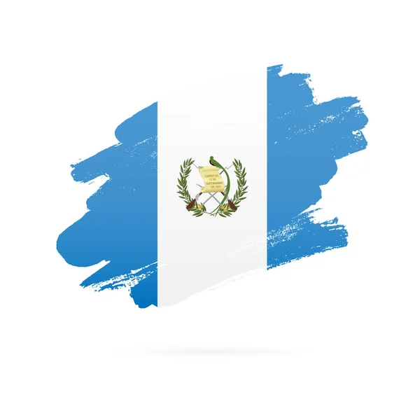 Bandeira da Guatemala. Pinceladas desenhadas à mão . — Vetor de Stock