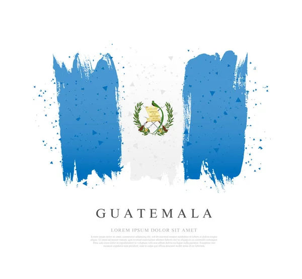 Drapeau du Guatemala. Illustration vectorielle. Coups de pinceau. Independe — Image vectorielle