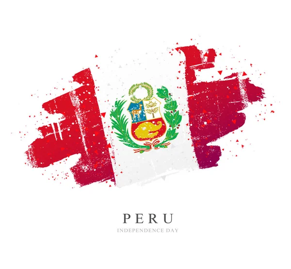 Flagge von Peru. Vektor-Illustration auf weißem Hintergrund. — Stockvektor