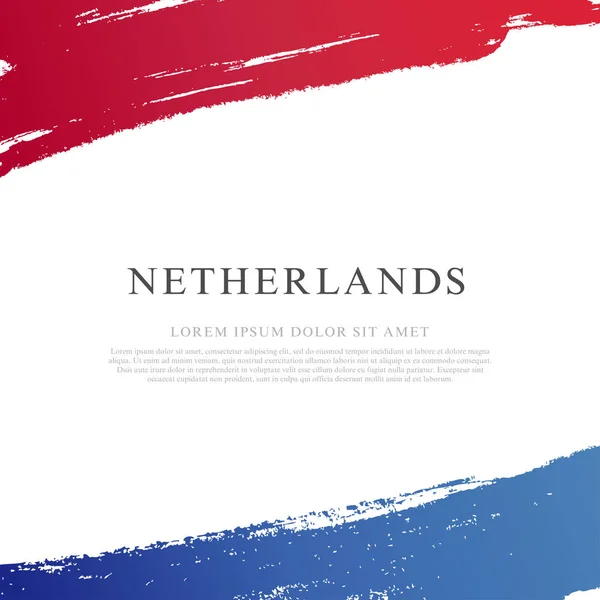 Pavillon des Pays-Bas. Coups de pinceau. Jour de l'indépendance . — Image vectorielle