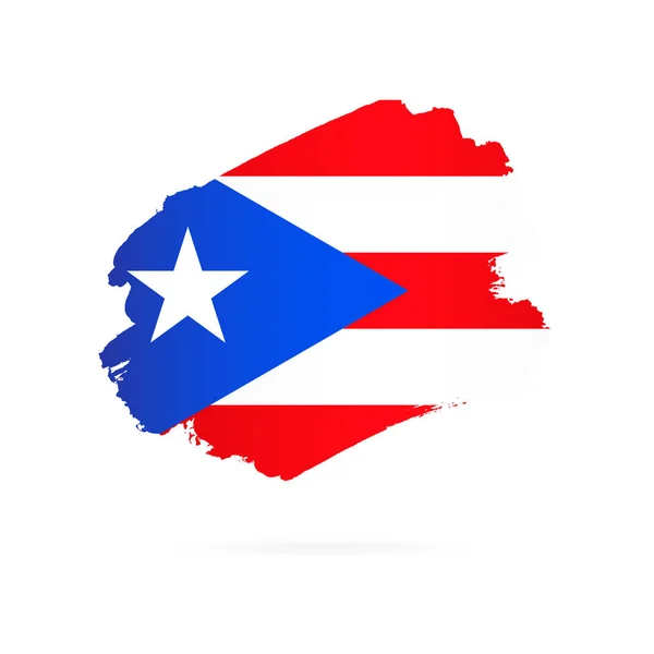 Bandera de Puerto Rico. Pinceladas dibujadas a mano . — Archivo Imágenes Vectoriales
