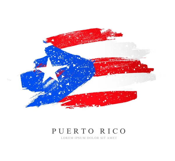 Флаг Пуэрто-Рико. Векторная иллюстрация на белом фоне. В — стоковый вектор