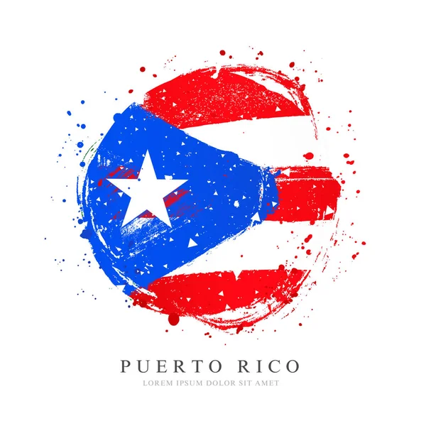 Bandeira de Porto Rico na forma de um grande círculo . — Vetor de Stock