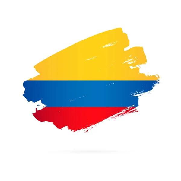 Bandera colombiana. Pinceladas dibujadas a mano . — Vector de stock