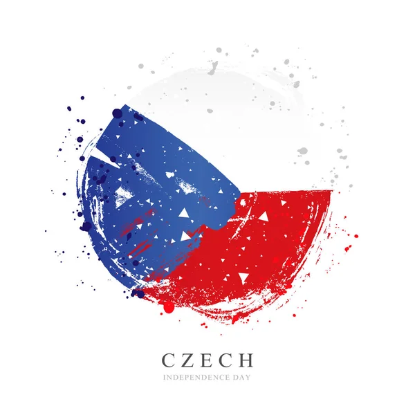 Czeska flaga w postaci dużego okręgu. Ilustracja wektorowa — Wektor stockowy