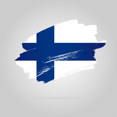 Fin bayrağı. Elle çizilen fırça darbeleri.
