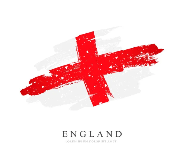 Vlag van England. Met de hand getekende penseelstreken. — Stockvector