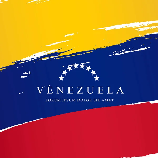 Drapeau du Venezuela. Jour de l'indépendance. Coups de pinceau dessinés à la main — Image vectorielle