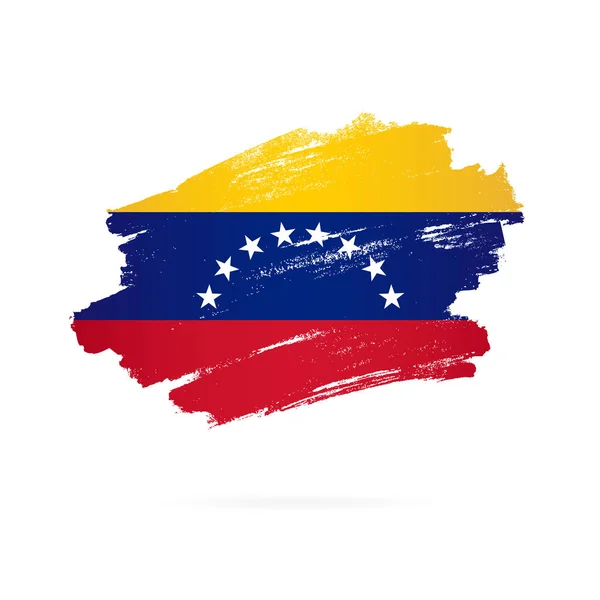 Venezuelan flag. Vector illustration. Brush strokes drawn by han — Stock Vector