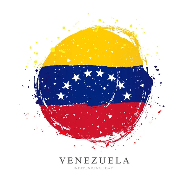 Venezuelan flag in the form of a large circle. — Stock Vector