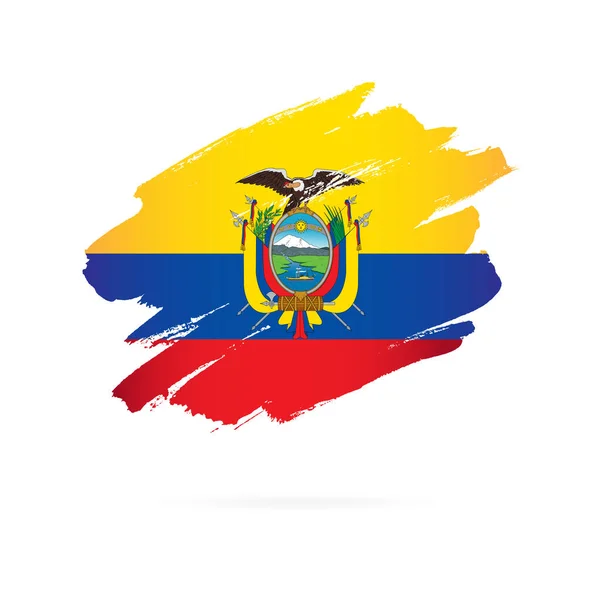 Bandera ecuatoriana. Ilustración vectorial sobre fondo blanco . — Archivo Imágenes Vectoriales