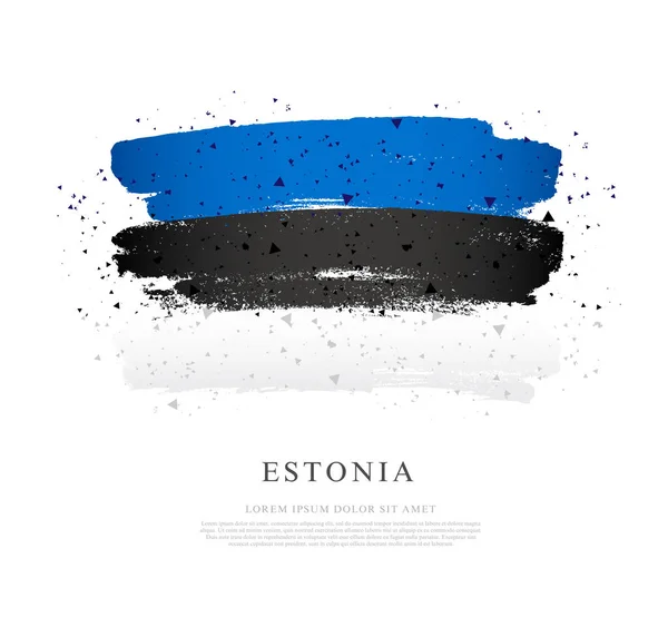 Прапор Естонії. День незалежності. Мазки пензля — стоковий вектор