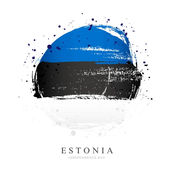 Bandera de Estonia en forma de círculo grande . — Archivo Imágenes Vectoriales