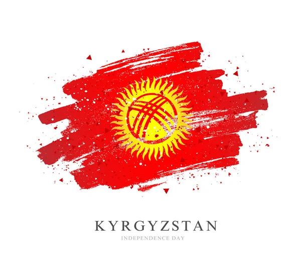 Drapeau du Kirghizistan. Illustration vectorielle sur fond blanc . — Image vectorielle