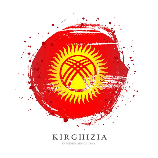 Vlajka kyrgyzz ve tvaru velkého kruhu. — Stockový vektor