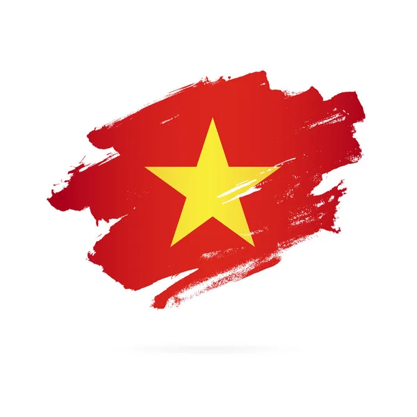 Le drapeau vietnamien. Illustration vectorielle sur fond blanc . — Image vectorielle