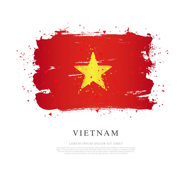 Bendera Vietnam. Hari Kemerdekaan. Sapuan kuas - Stok Vektor