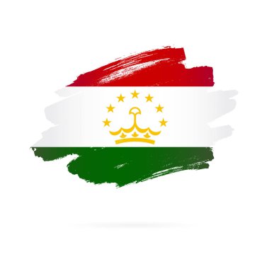 Tacikistan bayrağı. Beyaz arka planda vektör Illustration. 