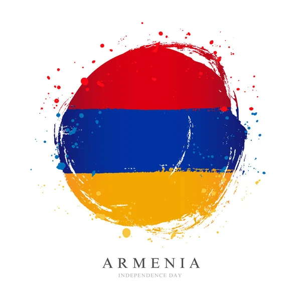 Arménská vlajka ve tvaru velkého kruhu. — Stockový vektor