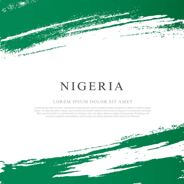 Flagge Nigerias. Pinselstriche von Hand gezeichnet. Unabhängigkeitstag. — Stockvektor