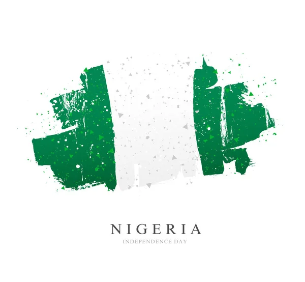 Bandera de Nigeria. Ilustración vectorial sobre fondo blanco . — Vector de stock