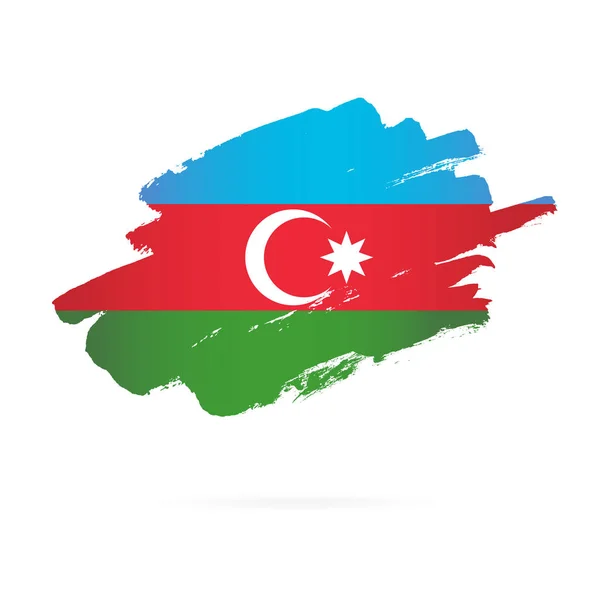 Azerbaycan bayrağı. Beyaz arka planda vektör Illustration. — Stok Vektör