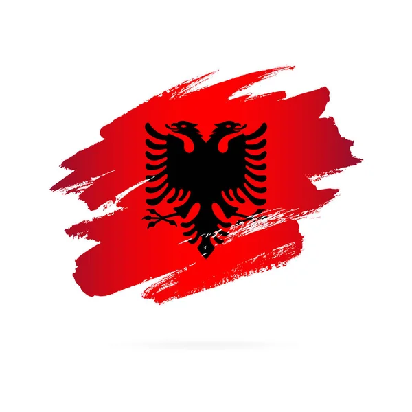 Albanian flag. Vector illustration on white background. — Stock Vector