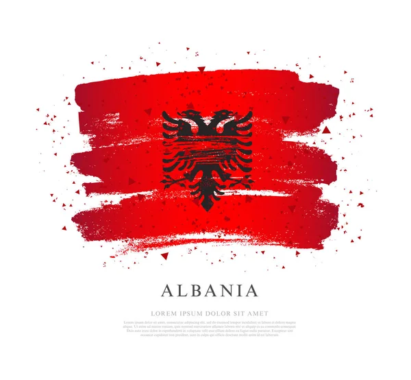 Vlag van Albanië. Onafhankelijkheidsdag. Borstel — Stockvector