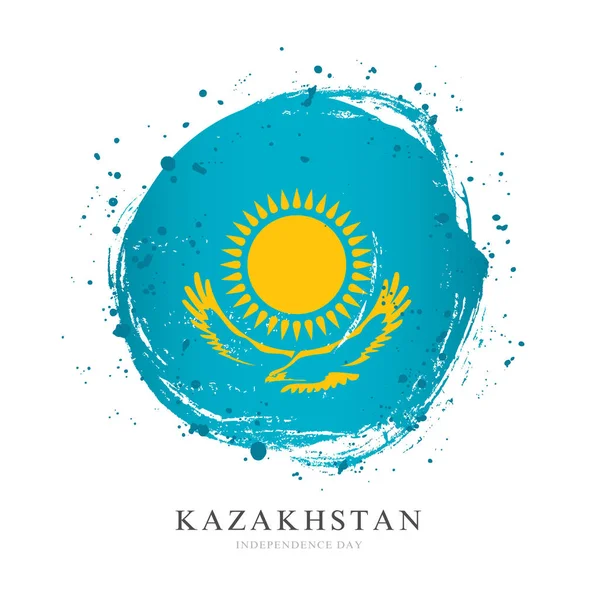 大きな円の形でカザフスタンの旗. — ストックベクタ