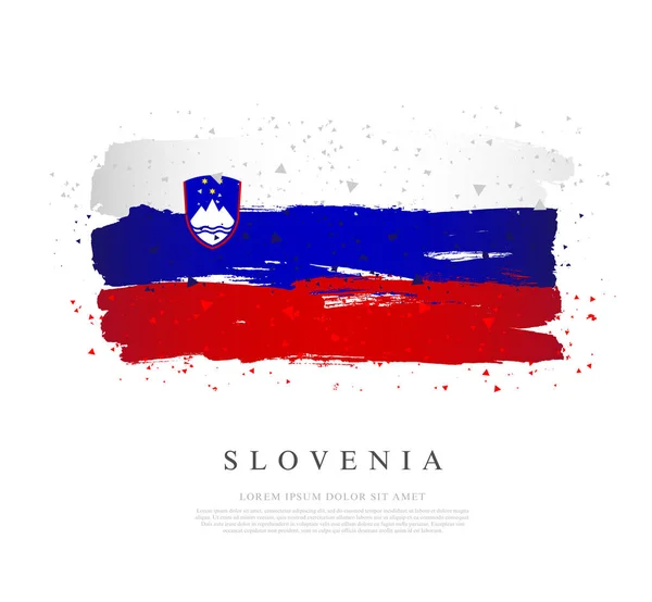 슬로베니아의 국기. 독립기념일과 단합. — 스톡 벡터