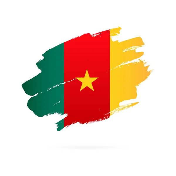 Kamerun bayrağı. Beyaz arka planda vektör Illustration. — Stok Vektör