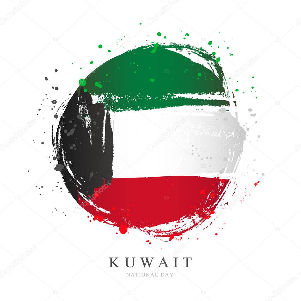 Kuwaiti flag in the form of a large circle. 