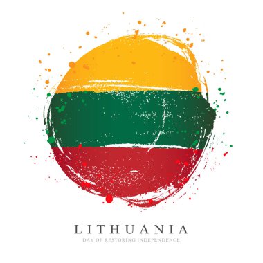 Büyük bir daire şeklinde Litvanya bayrağı.