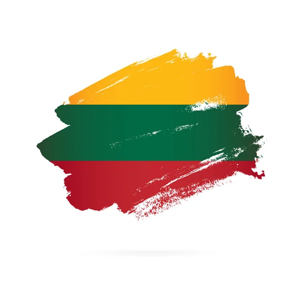 Litván zászló. Vektorillusztráció fehér háttérrel. — Stock Vector