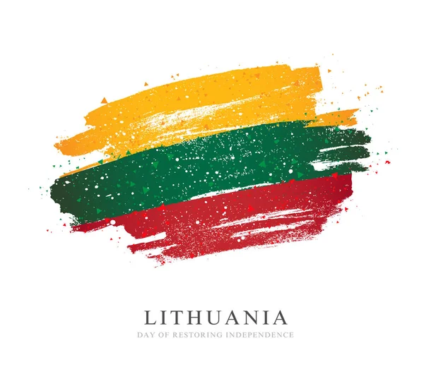 Σημαία της Λιθουανίας. Απεικόνιση διανύσματος σε λευκό φόντο. — Διανυσματικό Αρχείο