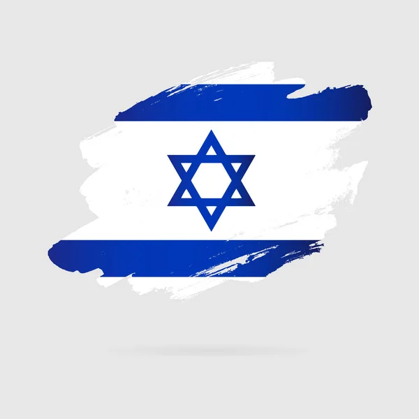 Israeli flag. Vector illustration on a gray background. — Stock Vector