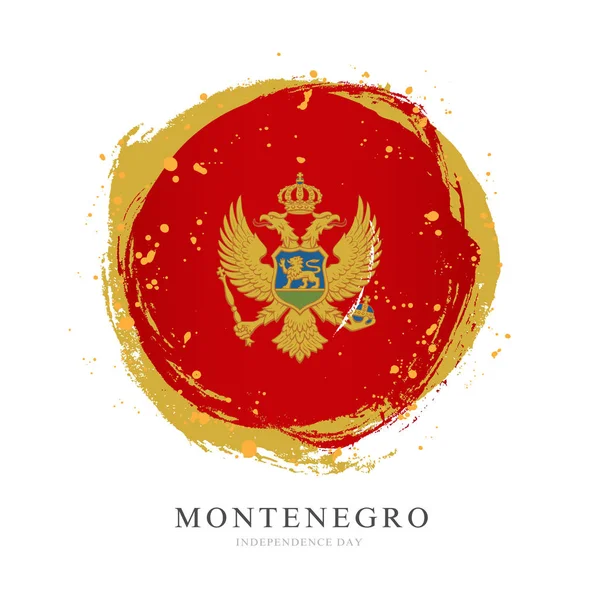 Montenegrói zászló nagy kör formájában. — Stock Vector