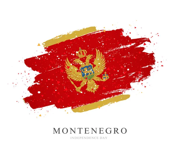 Flagge Montenegros. Vektor-Illustration auf weißem Hintergrund. — Stockvektor