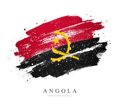 Angola bayrağı. Beyaz arka planda vektör çizimi.