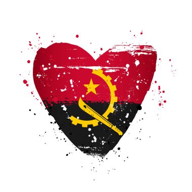 Büyük bir kalp şeklinde Angola bayrağı. 