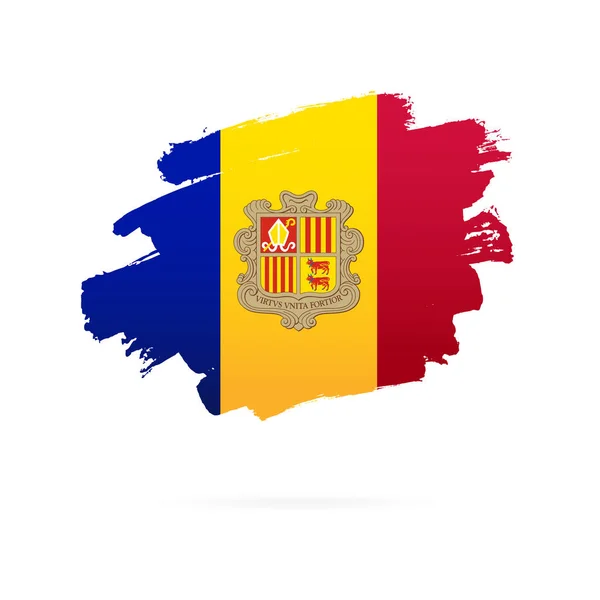 Bandera Andorra. Ilustración vectorial sobre fondo blanco . — Vector de stock