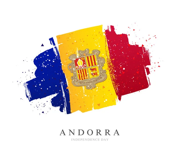 Flagge von andorra. Vektor-Illustration auf weißem Hintergrund. — Stockvektor