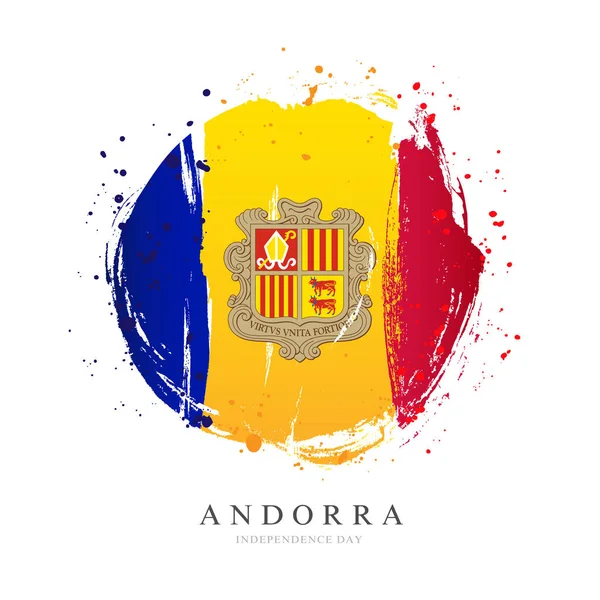 Андорра-прапор у формі великого кола — стоковий вектор