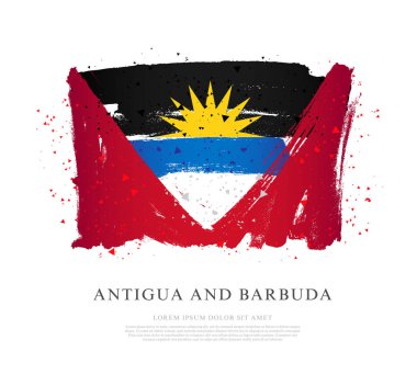 Antigua ve Barbuda bayrağı. Fırça darbeleri