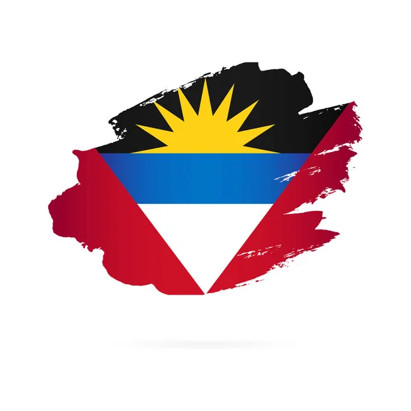 Antigua és Barbuda zászlaja. Vektoros illusztráció. Ecsetvonások — Stock Vector